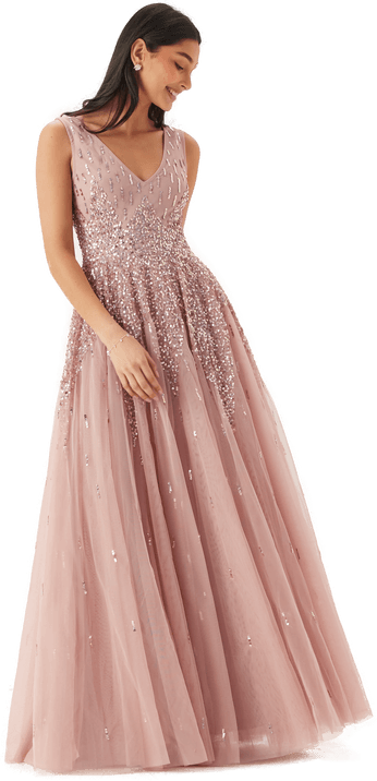 Goddiva Sequin Sunray Maxi Dress