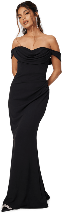 Goddiva Off Shoulder Maxi Dress