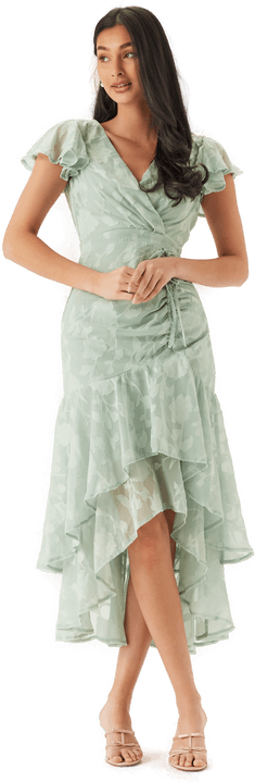 Goddiva Chiffon Flutter Dress