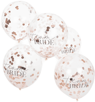 Ginger Ray Konfettiballonger Team Bride Hvit/Roségull