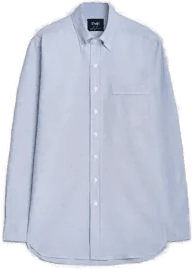 Drakes Button Down Oxford Shirt Blue