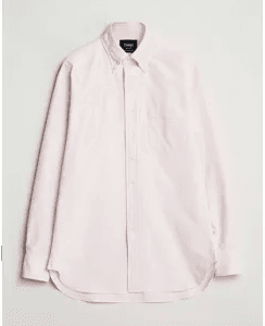 Drakes Striped Button Down Shirt Pink