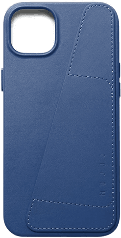 Mujjo Lommeboketui i Lær - Blå (iPhone 14 Plus)