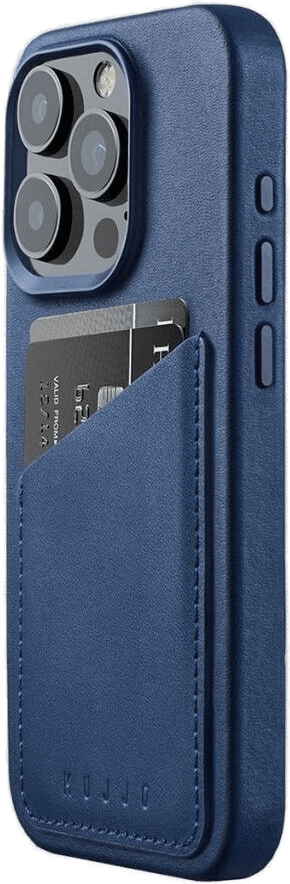 Mujjo iPhone 15 Pro Lommebok - Monaco Blue