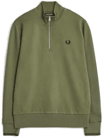 Fred Perry Half Zip Sweatshirt Night Green