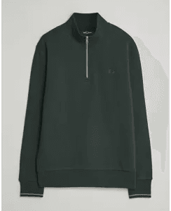 Fred Perry Half Zip Sweatshirt Grassroots Green