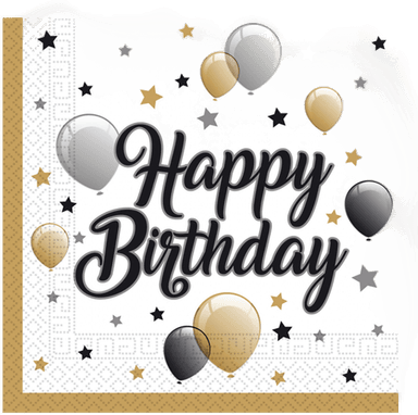 Globos Europe Happy Birthday Ballonger Servietter 20-pakning