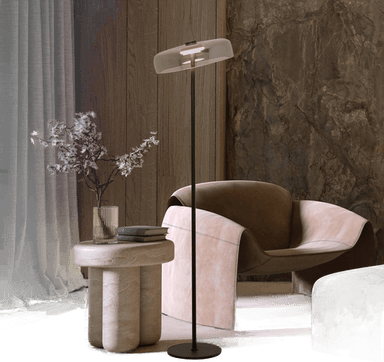 Zambelis LED-gulvlampe 23055, røykgrå