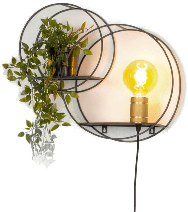 Lucide Circle vegglampe, svart, 38 cm