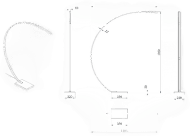Lucide Curve buelampe, matt gull, dimbar
