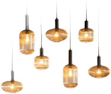 Lucide Maloto pendellampe 7-lys rav