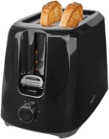 Nedis brødrister 2 skiver svart