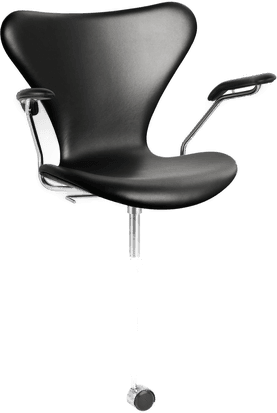 Fritz Hansen 3217 Sjuan Helklädd Läder Essential Black