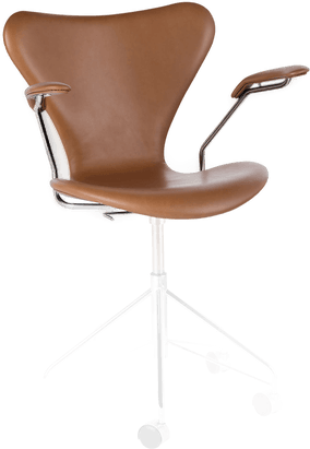 Fritz Hansen 3217 Sjuan Helklädd Läder Brun