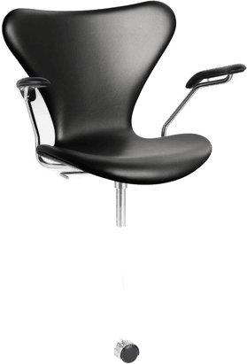 Fritz Hansen 3217 Sjuan Helklädd Läder Soft Black