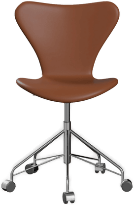 Fritz Hansen 3117 Sjuan Helklädd Läder Soft Cognac
