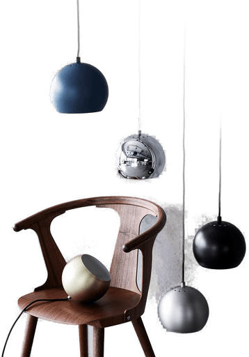 Frandsen Ball pendellampe, nikkelfarget sateng, Ø 18 cm