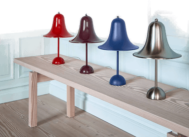 Verpan Pantop bordlampe matt metallisk