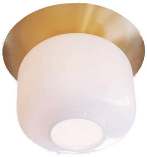 Dyberg Larsen Arp taklampe, messingfarget, Ø 25 cm