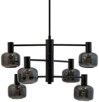 Dyberg Larsen Arp 6 Lysekrone Black/Smoke