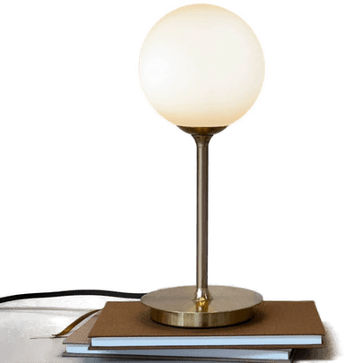 Dyberg Larsen Sia bordlampe opal/messingfarget