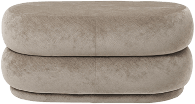 Ferm Living Pouf Oval Faded Velvet 28 Beige