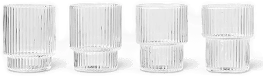 Ferm Living Ripple glass small 4-pakning