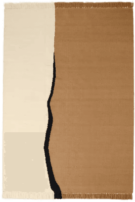 Ferm Living Soil Kelim teppe 170x240 cm Dark Sand/Off-white