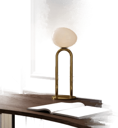 Dftp Bordlampe Shapes, hvit/messing