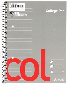 Bantex Linjert Kollegieblokk A5