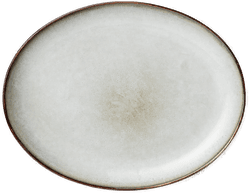 Lene Bjerre Amera oval tallerken grå