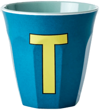 Rice melaminkopp medium bokstav T 30 cl