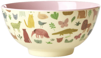 Rice melaminskål Sweet Jungle Print-Soft Pink