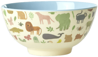 Rice melaminskål Sweet jungle Print-Soft blue