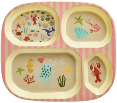 Rice Melamin barnetallerken korallmønster