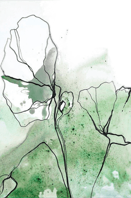 Malerifabrikken Poster Flowerline 1 Grønn