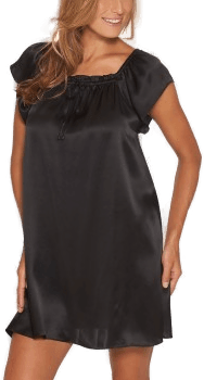 Lady Avenue Pure Silk Baby Doll Dress Svart