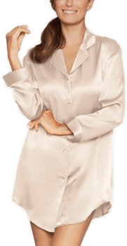 Lady Avenue Pure Silk Nightshirt Champagne