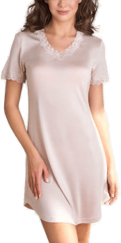 Lady Avenue Silk Jersey Nightgown Champagne