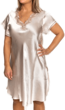 Lady Avenue Pure Silk Nightgown Champagne
