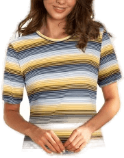 Lady Avenue Bamboo Bigshirt Blå/Gul