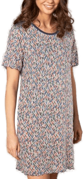 Lady Avenue Soft Bamboo Bigshirt Blå/Rød