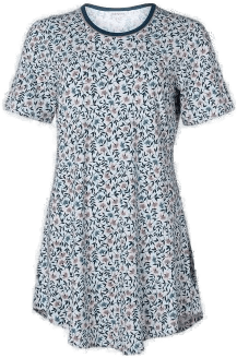 Lady Avenue Bamboo Big-Shirt Blomstret