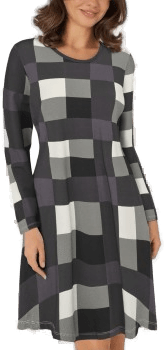 Lady Avenue Bamboo Nattkjole Grårutet