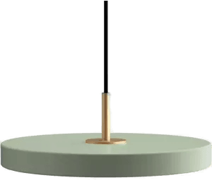Umage Asteria Mini LED-hengelampe, lysegrønn/messing, Ø 31 cm