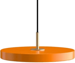 Umage Asteria Mini LED-hengelampe, oransje/messing, Ø 31 cm