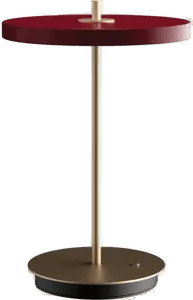 Umage Asteria Move bordlampe rubinrød/messing 31 cm