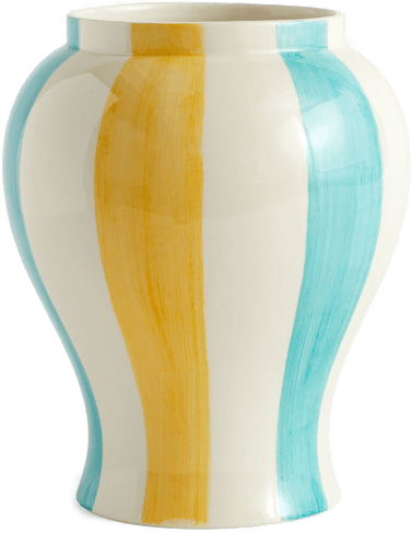 Hay Sobremesa Stripe vase L grønn/gul