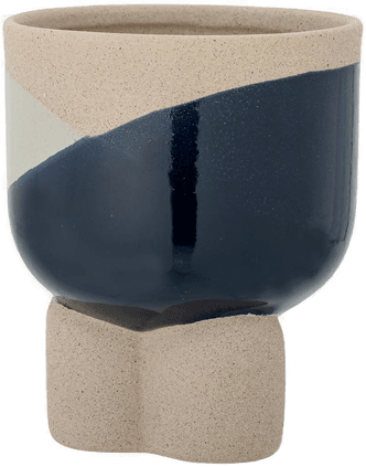 Bloomingville Iness blomsterpotte høy Blå-beige