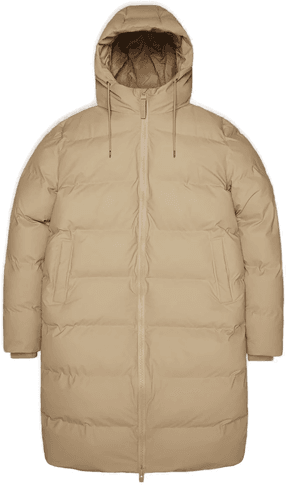 Rains Alta Long Puffer Jacket Sand
